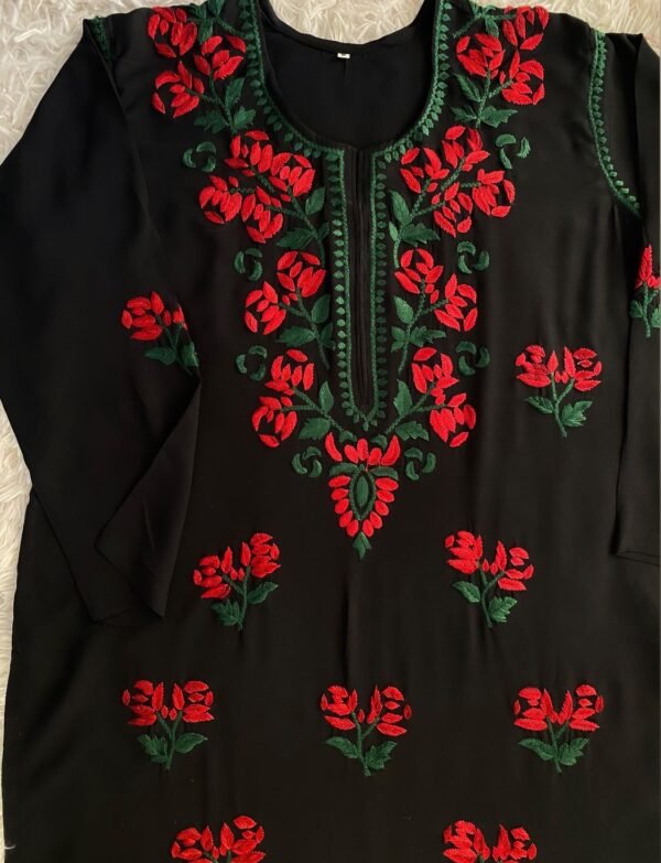 Laal Gulab Hand Embroidered Chikankari Kurta