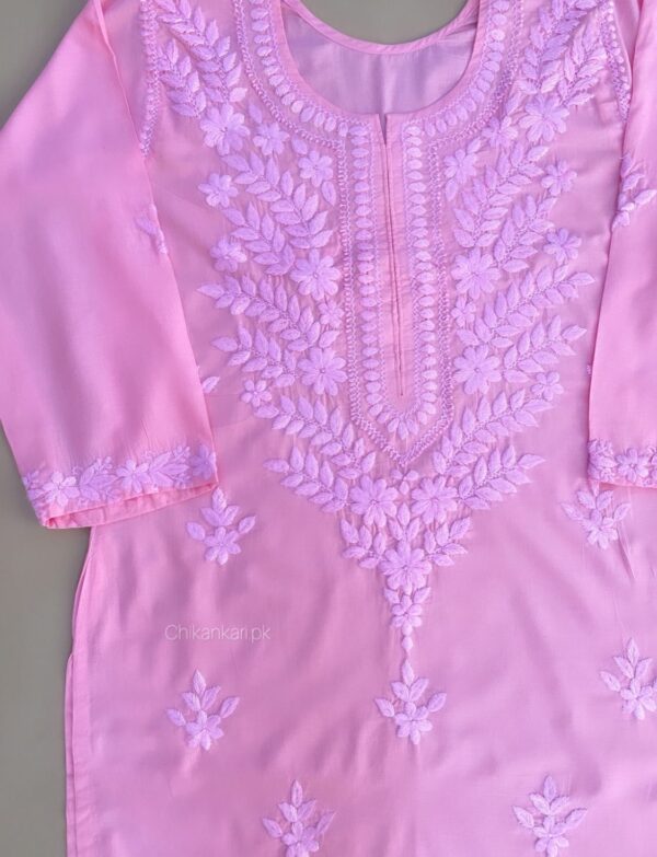Baby Pink Hand Embroidered Chikankari Kurta