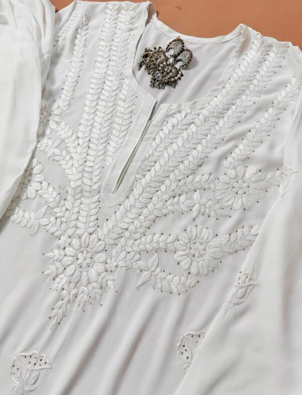 Roshan Hand Embroidered Chikankari And Mukesh Set
