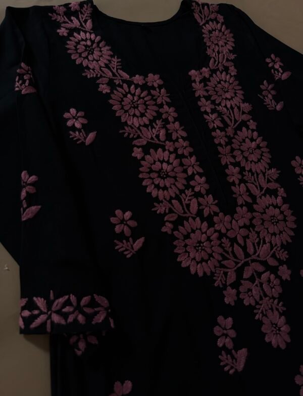 Siyah Hand Embroidered Chikankari Kurta